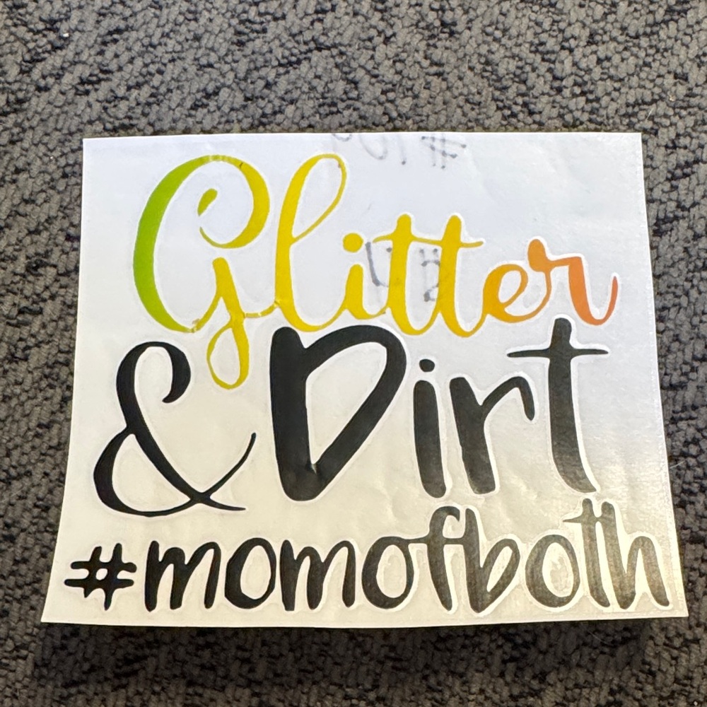 Glitter & Dirt Sticker - Black, Yellow, Orange